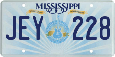 MS license plate JEY228