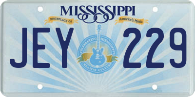 MS license plate JEY229