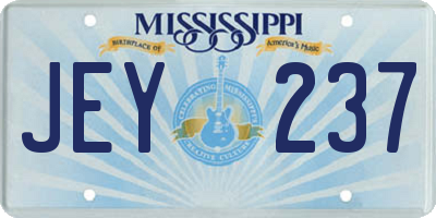MS license plate JEY237