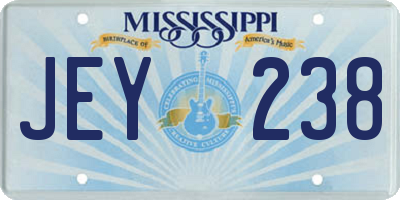 MS license plate JEY238