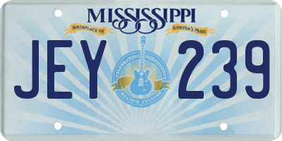 MS license plate JEY239