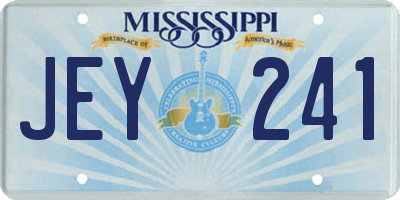 MS license plate JEY241