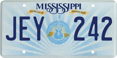 MS license plate JEY242