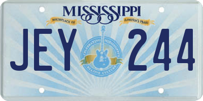 MS license plate JEY244
