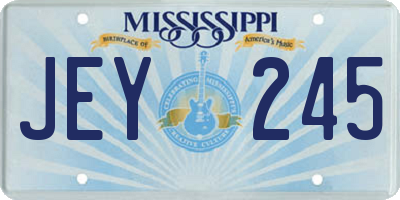 MS license plate JEY245