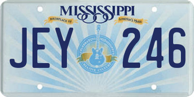 MS license plate JEY246