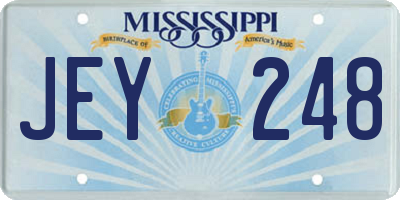 MS license plate JEY248