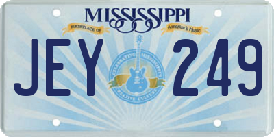 MS license plate JEY249