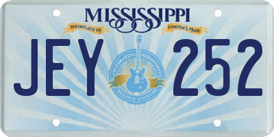 MS license plate JEY252