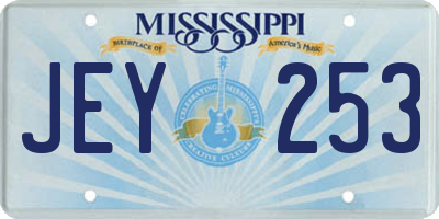 MS license plate JEY253