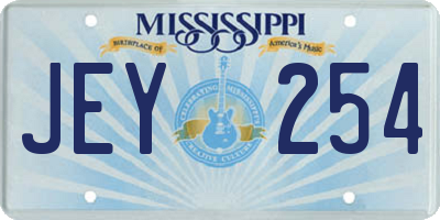 MS license plate JEY254