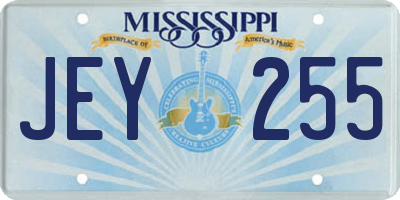 MS license plate JEY255