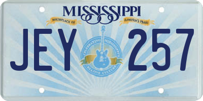 MS license plate JEY257