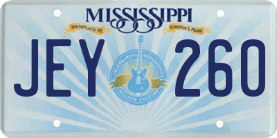 MS license plate JEY260