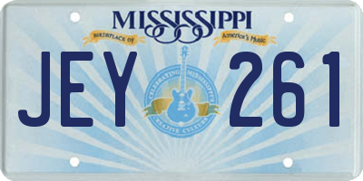 MS license plate JEY261