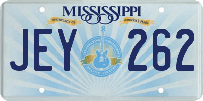 MS license plate JEY262