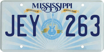 MS license plate JEY263