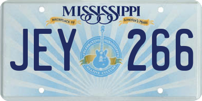 MS license plate JEY266