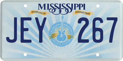 MS license plate JEY267