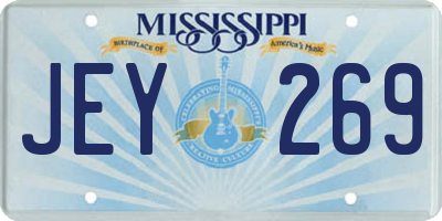 MS license plate JEY269