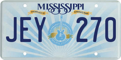 MS license plate JEY270