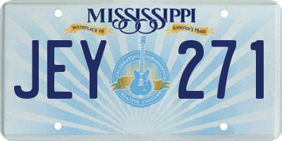 MS license plate JEY271