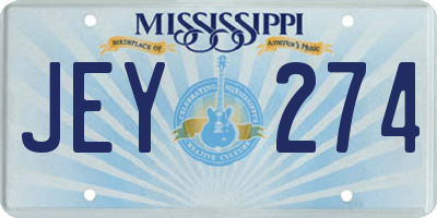 MS license plate JEY274