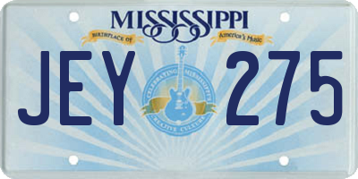 MS license plate JEY275