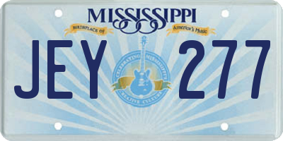 MS license plate JEY277