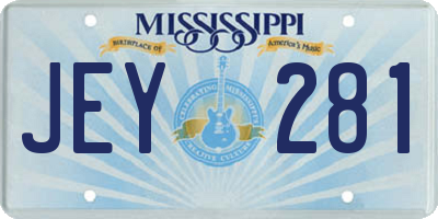 MS license plate JEY281