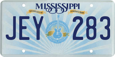 MS license plate JEY283
