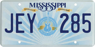 MS license plate JEY285