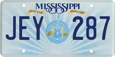 MS license plate JEY287