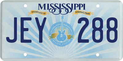 MS license plate JEY288
