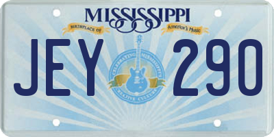 MS license plate JEY290