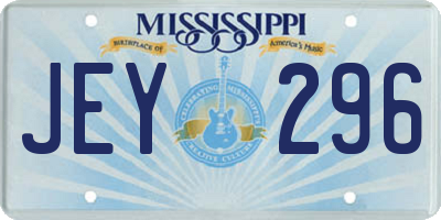 MS license plate JEY296