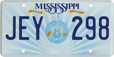 MS license plate JEY298