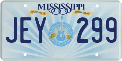 MS license plate JEY299