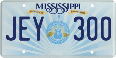 MS license plate JEY300