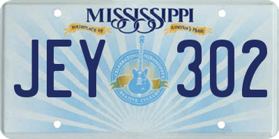 MS license plate JEY302