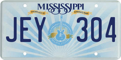 MS license plate JEY304
