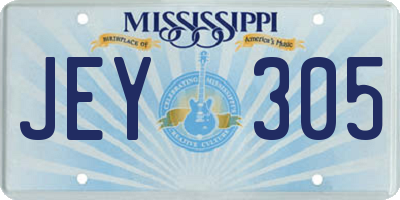 MS license plate JEY305
