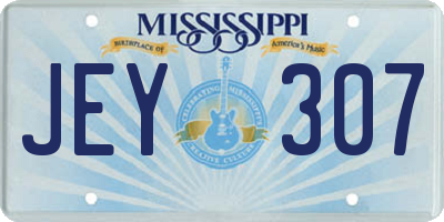 MS license plate JEY307