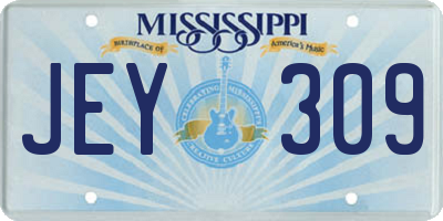 MS license plate JEY309