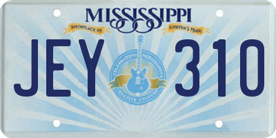MS license plate JEY310