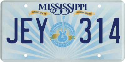 MS license plate JEY314