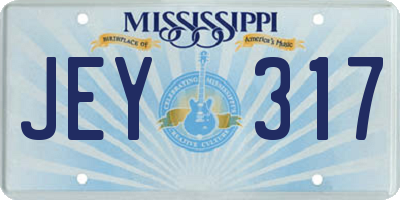 MS license plate JEY317