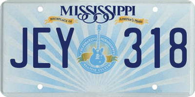 MS license plate JEY318