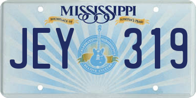 MS license plate JEY319