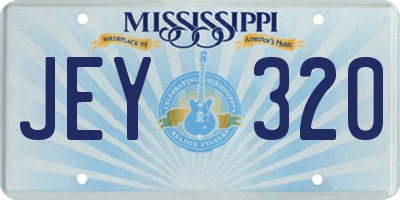 MS license plate JEY320